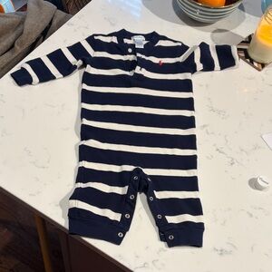 Ralph Lauren Navy and White Kids One Piece